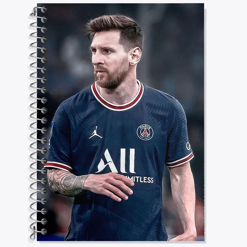 دفتر زبان 50 برگ خندالو مدل دو خط طرح لیونل مسی کد 13990