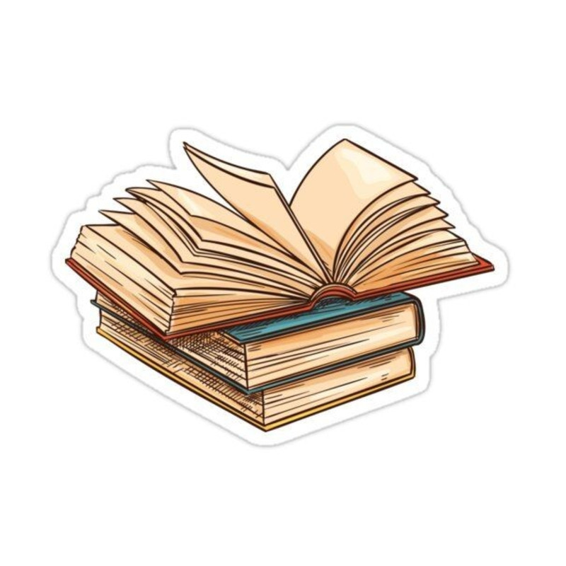 استیکر لپ تاپ طرح کتاب