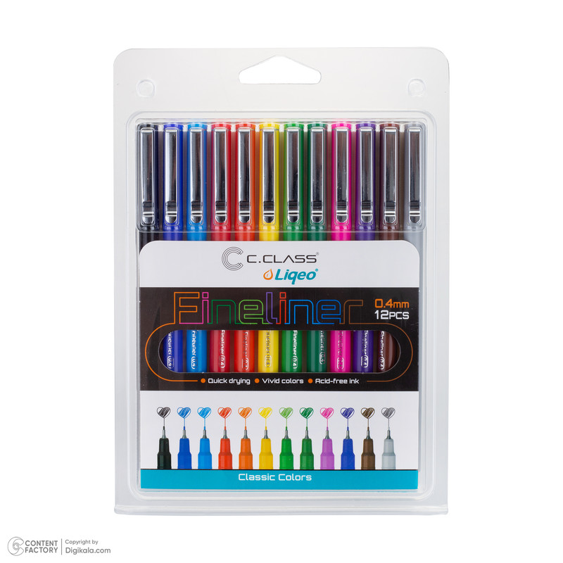 روان نویس سی.کلاس مدل فاین لاینر بسته 12 عددی