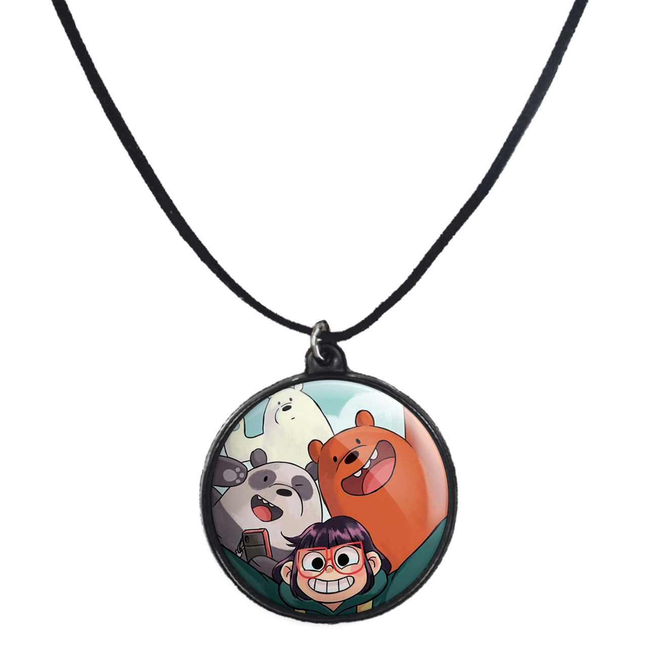 گردنبند پرمانه طرح خرس‌های کله‌فندقی کد pmb.10164 مدل دو طرفه