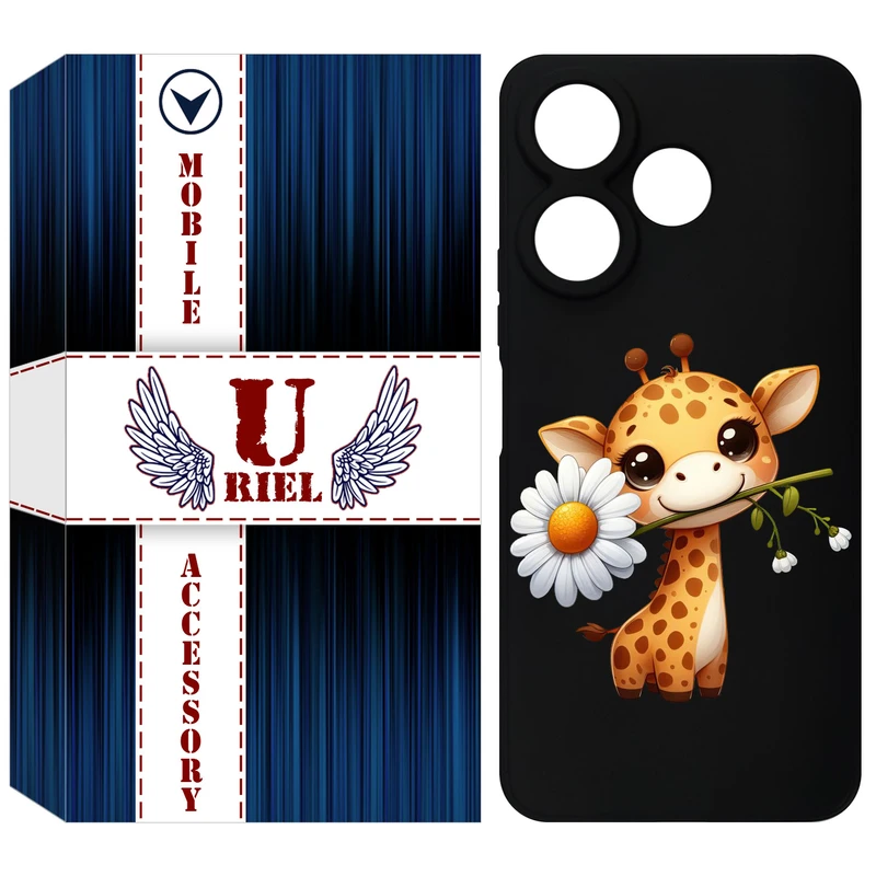 کاور یوریل مدل KSH کد 38 طرح زرافه مناسب برای گوشی موبایل شیائومی Redmi 13x