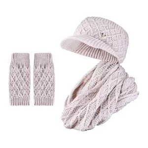 کلاه و شال گردن و ساق دست بافتنی سام مدل نقابدار رو باز کد 532