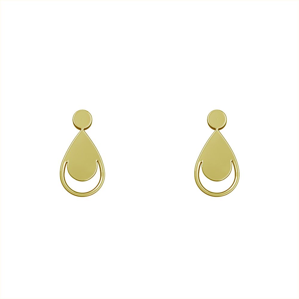 گوشواره طلا 18 عیار زنانه مدوپد مدل هندسی کد GA1-14153 -  - 2