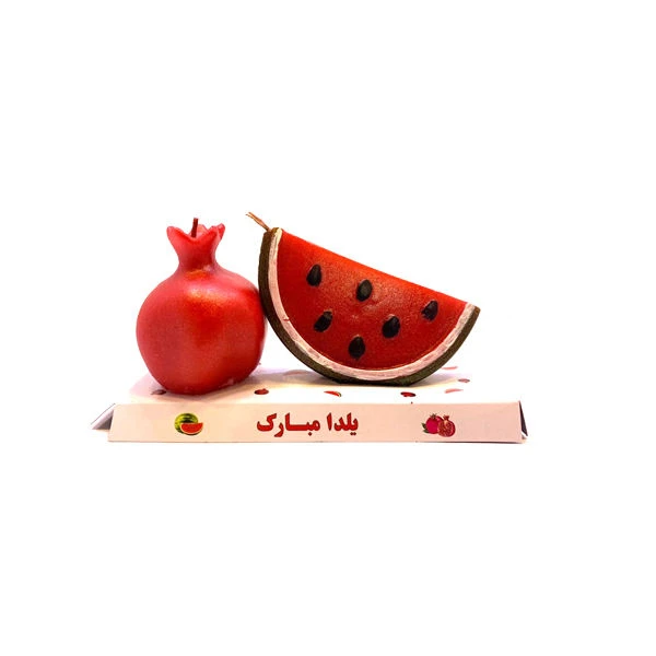 شمع مدل هندوانه و انار بسته 2 عددی