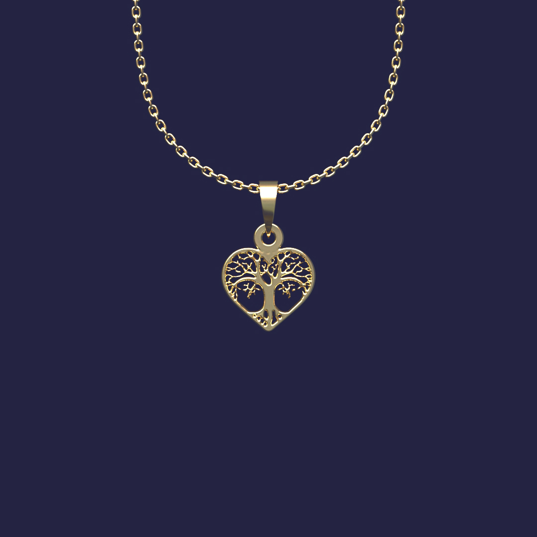 گردنبند طلا 18 عیار زنانه مدوپد مدل قلب کد Z2-1-1190