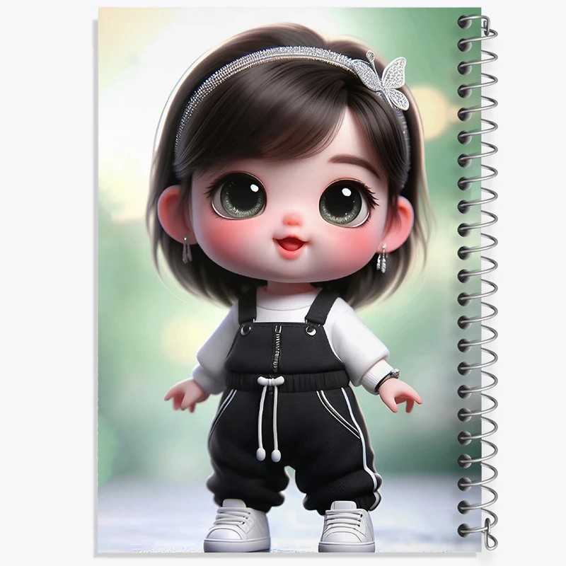 دفتر مشق 50 برگ خندالو طرح دخترانه بامزه کد F5402