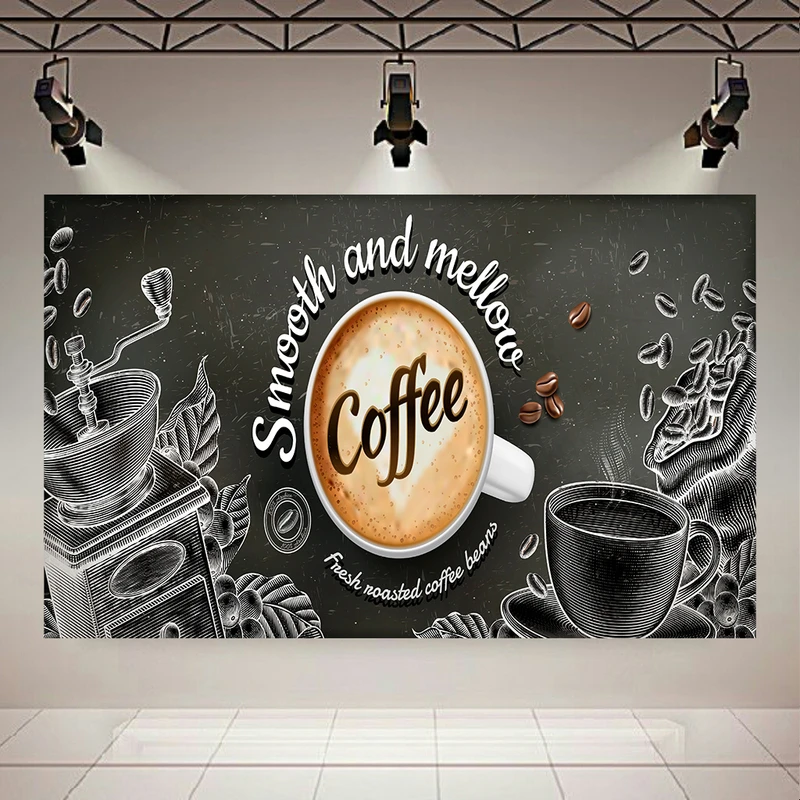 پوستر طرح مخمل فنجان قهوه مدل آرت قلب لاته کد AR305187