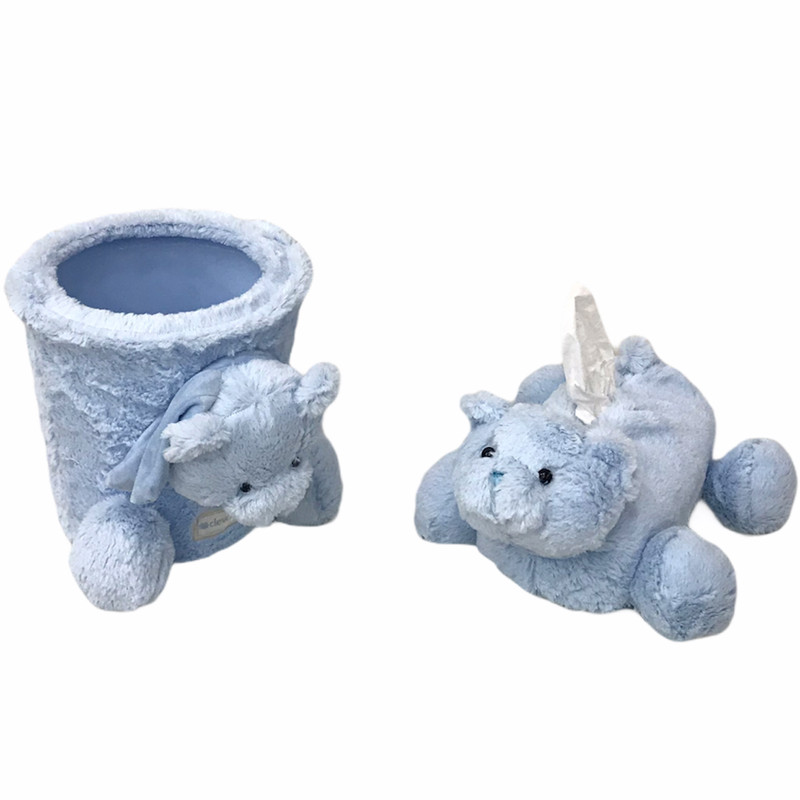 ست سطل و جادستمال کاغذی اتاق کودک مدل خرس کد 01