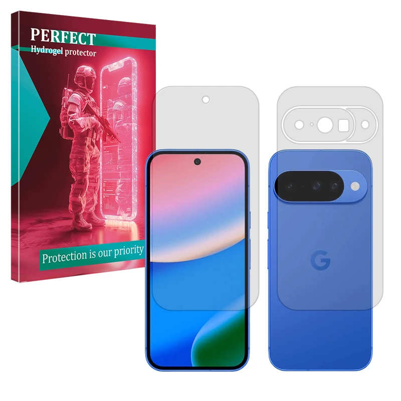 محافظ صفحه نمایش مات پرفکت مدل Tough مناسب برای گوشی موبایل گوگل Pixel 10 به همراه محافظ پشت گوشی