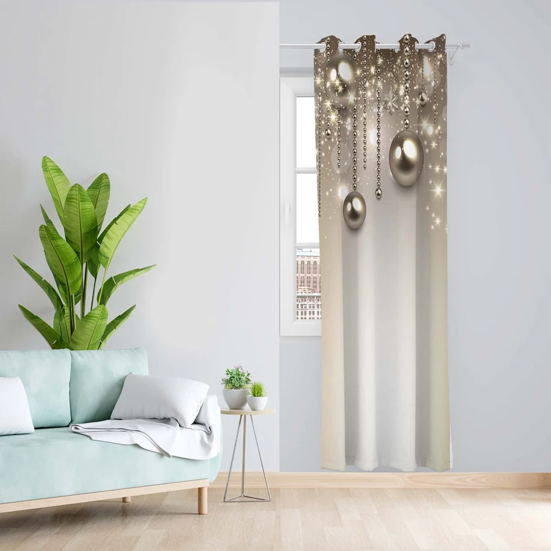 پرده طرح گوی مدل مخمل پانچی کد 5508L z سایز 140x200 سانتی متر