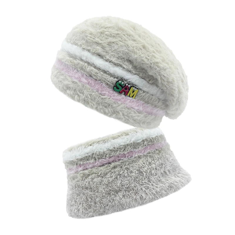 ست کلاه و شال گردن بچگانه مدل موهر سام 576