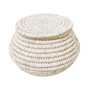 ظرف حصیربافی طرح خمره ای کد 05