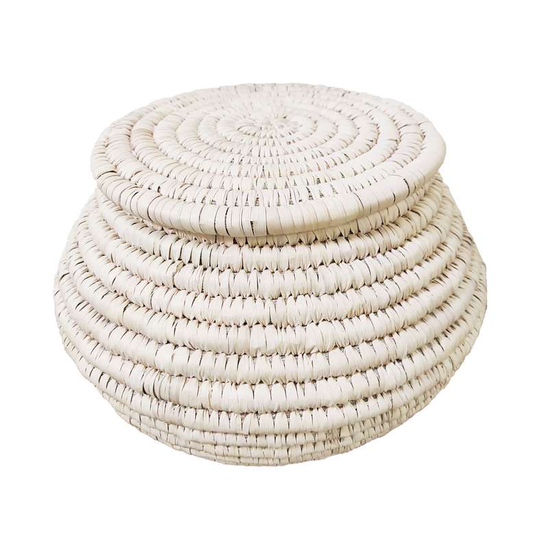 ظرف حصیربافی طرح خمره ای کد 05
