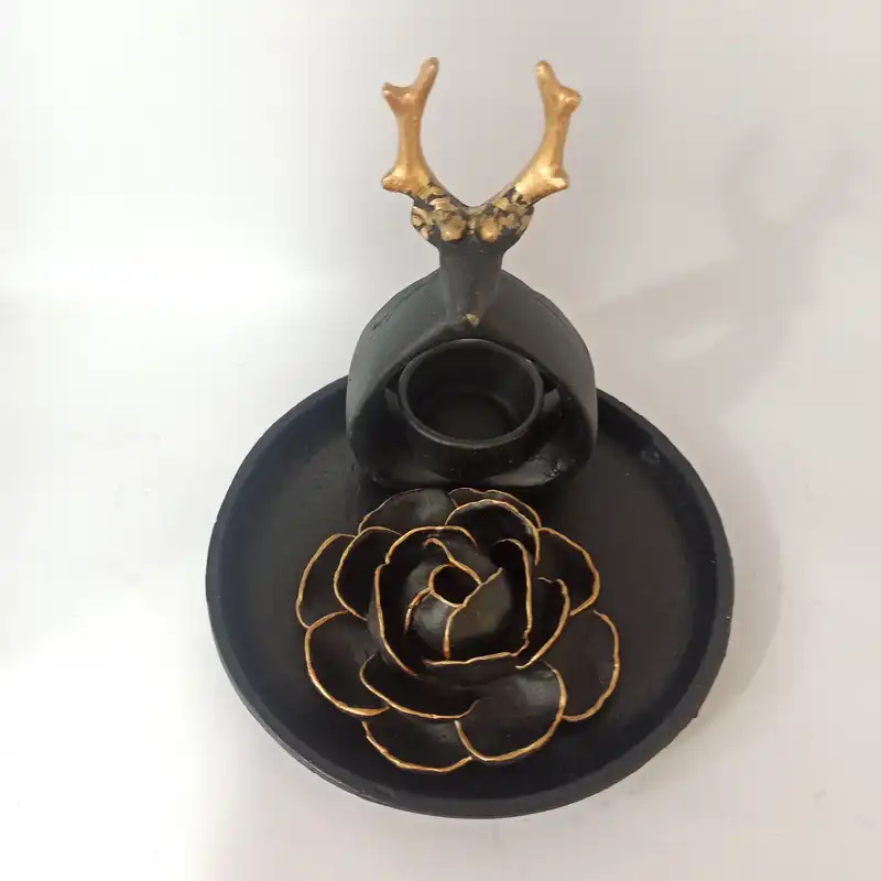 ست 3 تکه جاعودی و جاشمعی مدل گوزن