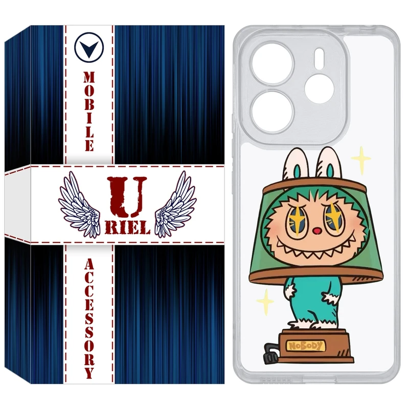 کاور یوریل قاب مدل Clear کد 126 طرح لبوبو Labubu مناسب برای گوشی موبایل شیائومی Redmi Note 14 4G