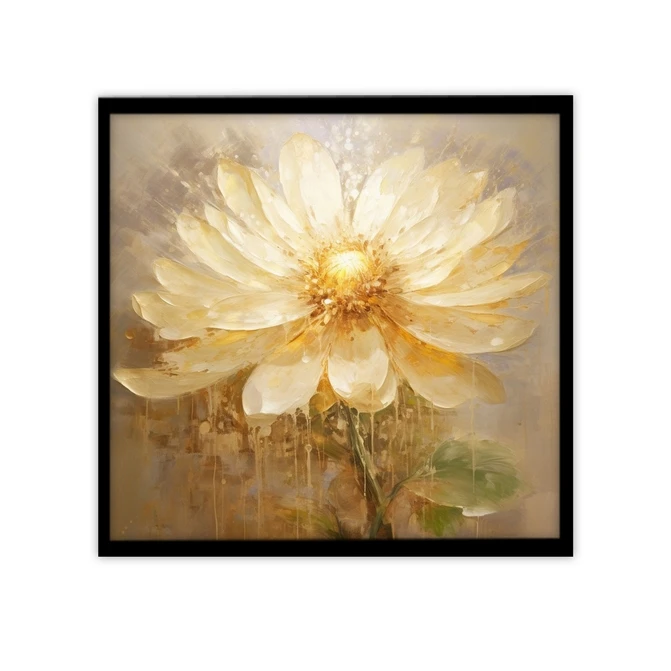 تابلو نوری بکلیت طرح نقاشی گل طلایی مدل B-MID-19606