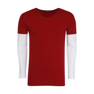 نقد و بررسی تی شرت آستین بلند مردانه اولسون مدل دو تیکه رنگ زرشکی توسط خریداران