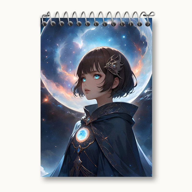 دفتر یادداشت 50 برگ خندالو طرح دختر انیمه ای کد N3576