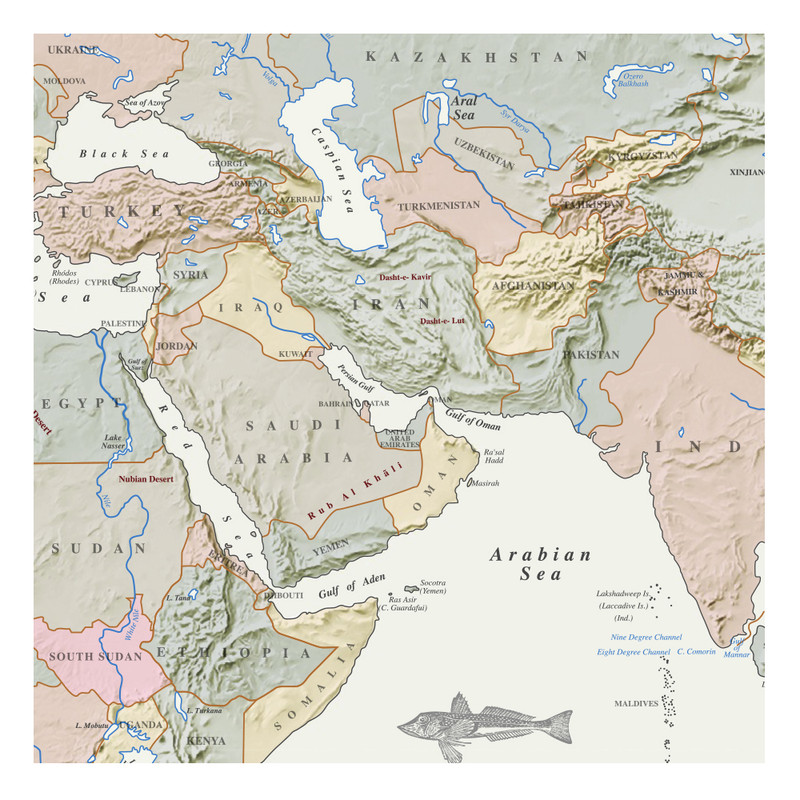 نقشه کشورهای جهان گیتاشناسی نوین کد 2001