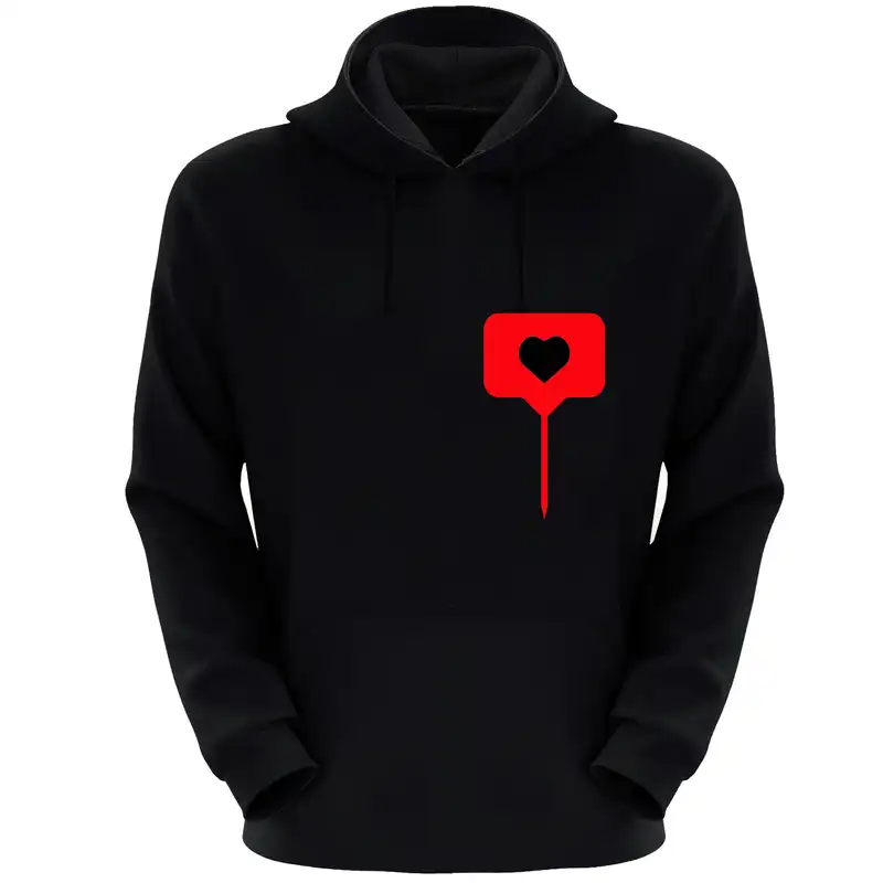 هودی زنانه مدل قلب S76 رنگ مشکی