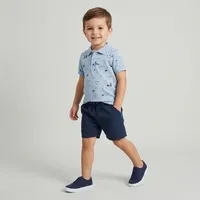 ست پولوشرت آستین کوتاه و شلوارک پسرانه وان بای وان مدل پرهام