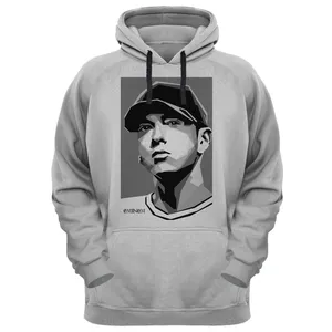 هودی مردانه مدل EMINEM کد PN28 رنگ طوسی روشن