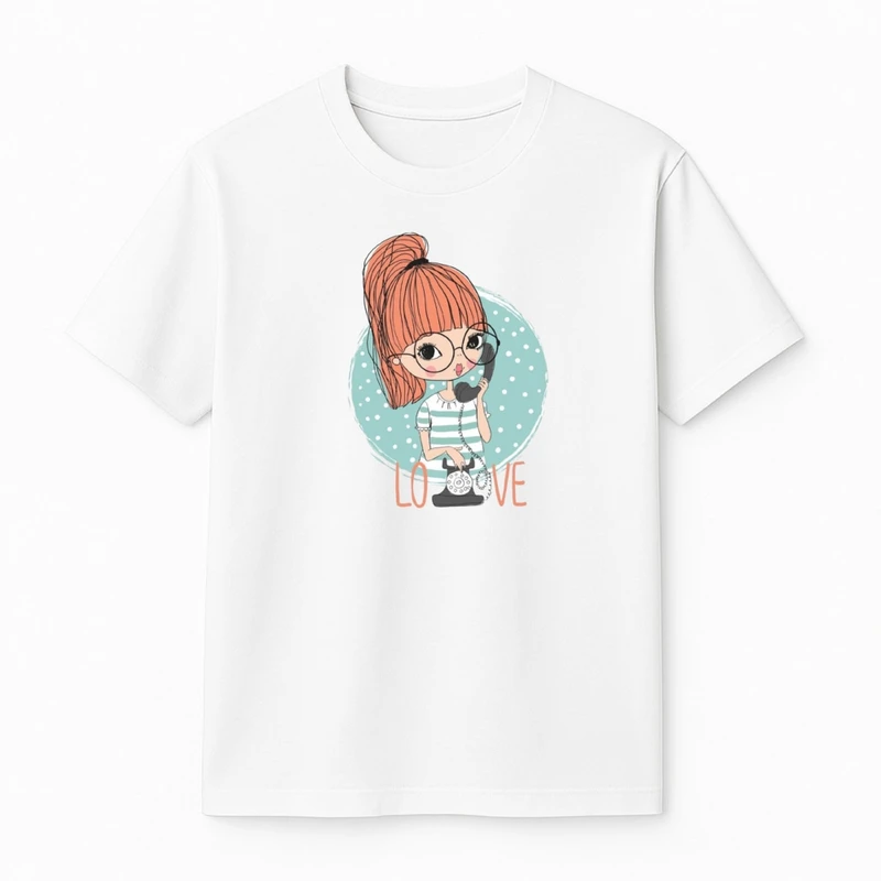 تی‌شرت آستین کوتاه دخترانه مدل تلفن کد v22