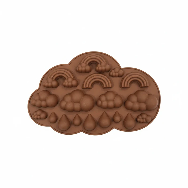 قالب شکلات  مدل ابر و قطره رنگین کمان