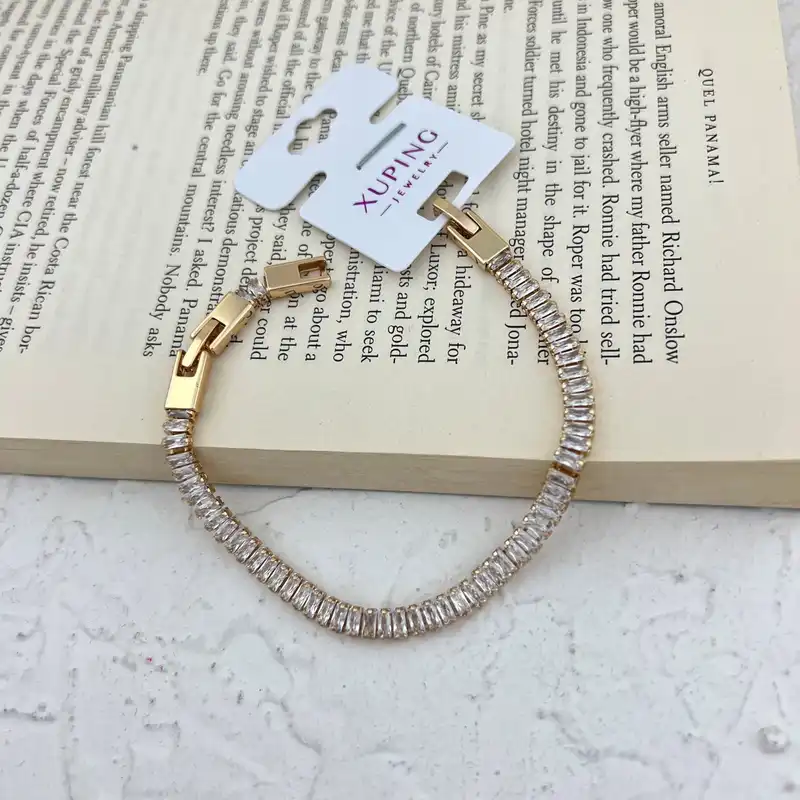 دستبند زنانه ژوپینگ مدل تنیسی جواهری کد B4607