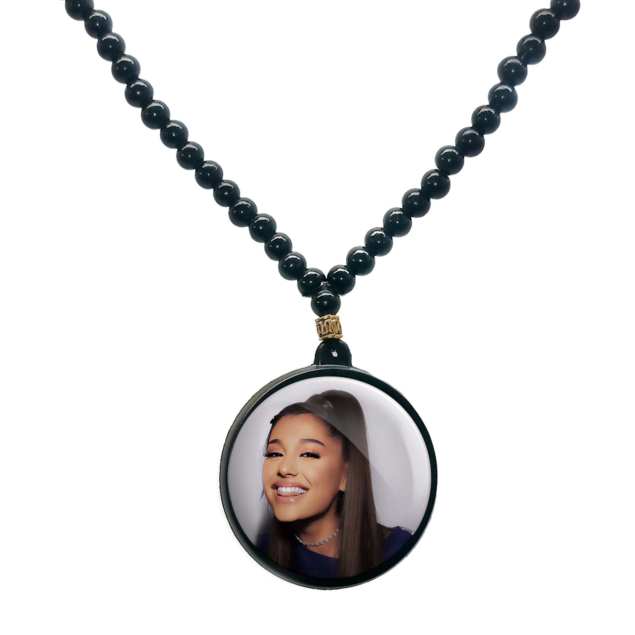 گردنبند پرمانه طرح آریانا گرانده کد pmd.7788 مدل دو طرفه