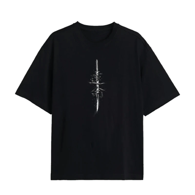 تی شرت اورسایز مردانه پنبه دورو آستین کوتاه مدل Sword