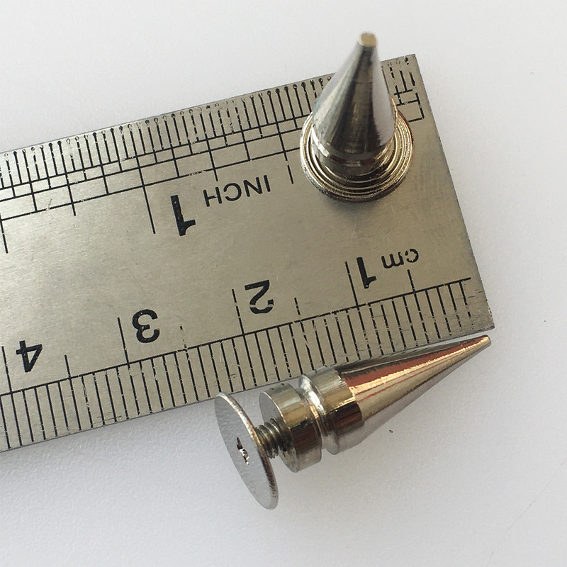 یراق اسپایک چرم دوزی مدل میخی کد SPK20x10 بسته 10 عددی