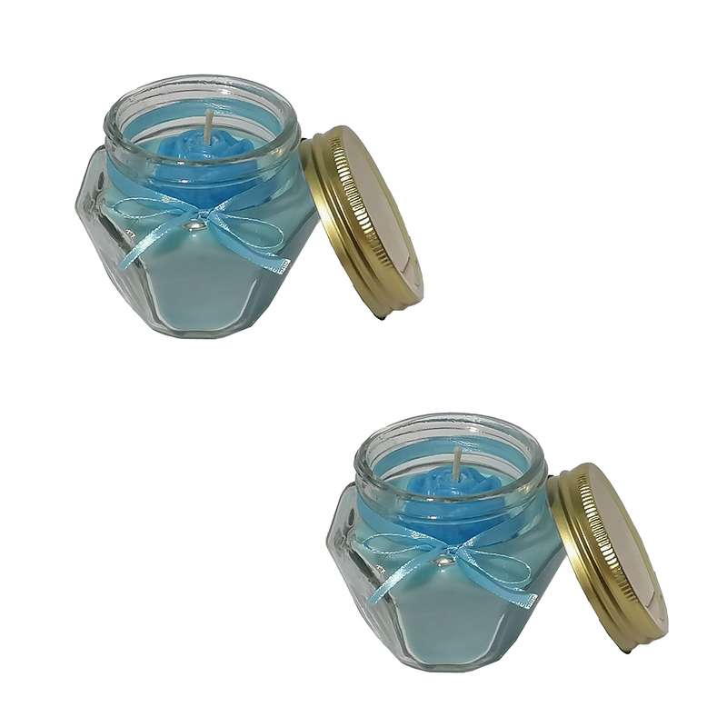 شمع لیوانی مدل Diamond لوندر مجموعه 2 عددی