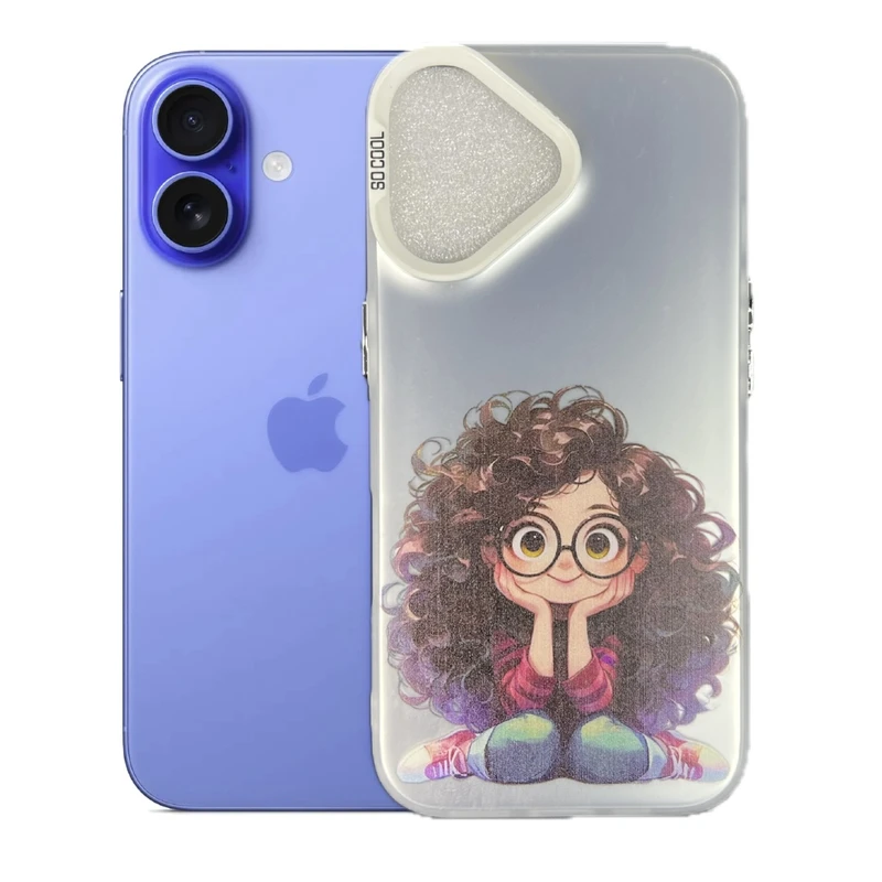کاور طرح دختر مو فرفری مناسب برای گوشی موبایل اپل iPhone 16