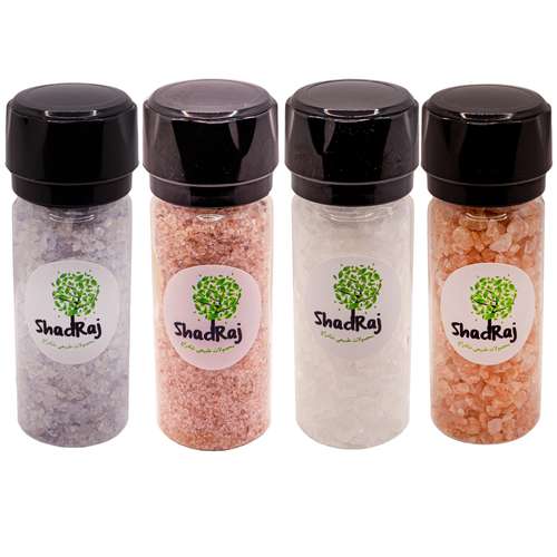  نمک صورتی هیمالیا و دل نمک و نمک آبی و نمک نارنجی پنجاب شادراج - 160 گرم بسته 4 عددی