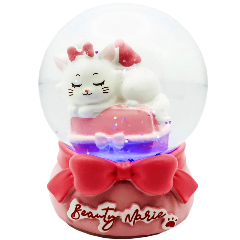 گوی چراغدار مدل BEAUTY MARIE طرح گربه اشرافی کد D7134