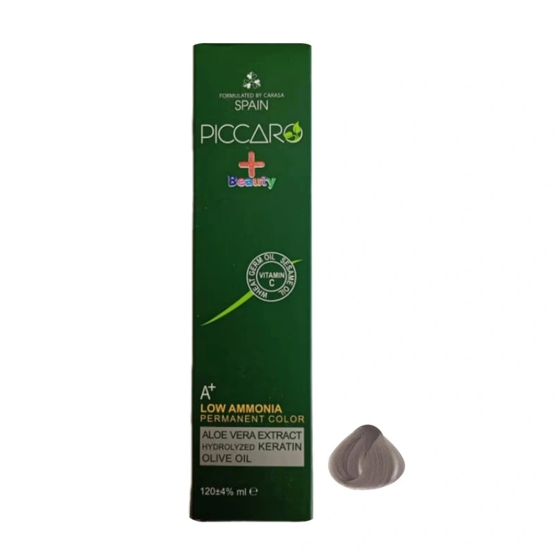 رنگ مو پیکارو شماره 8.1 مدل پلاس بیوتی حجم 124 میلی لیتر رنگ بلوند خاکستری روشن 