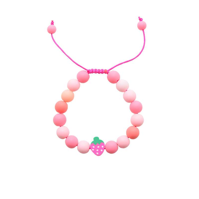 دستبند دخترانه دلنار گالری مدل توت فرنگی پاستیلی