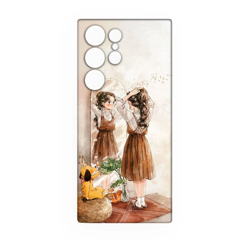 کاور طرح دخترانه کد 185 مناسب برای گوشی موبایل سامسونگ Galaxy S21 Ultra