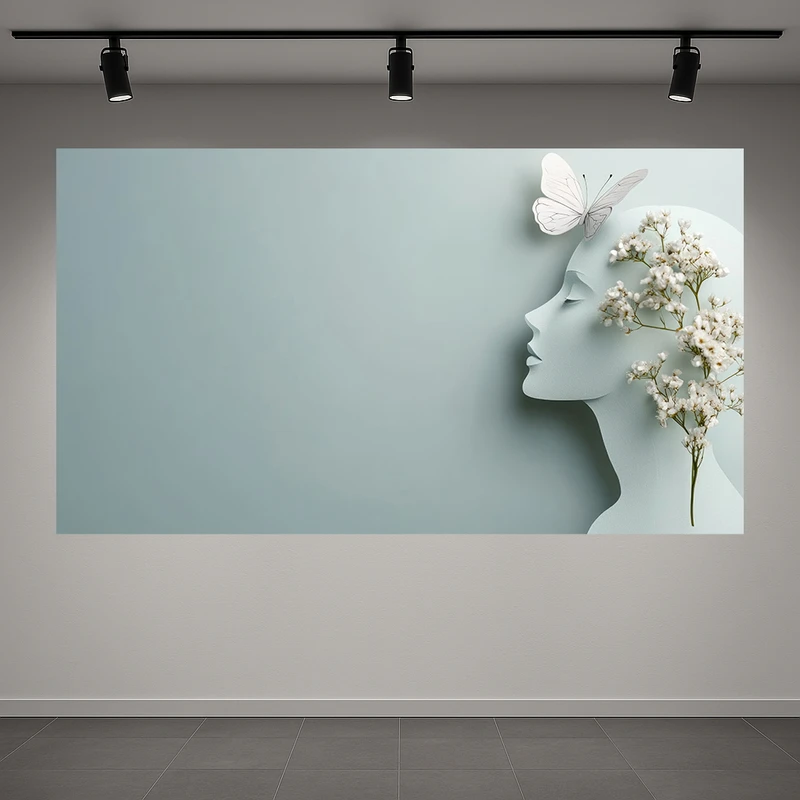 تابلو بوم طرح مخمل لطافت زن مدل پروانه کد AR3058666