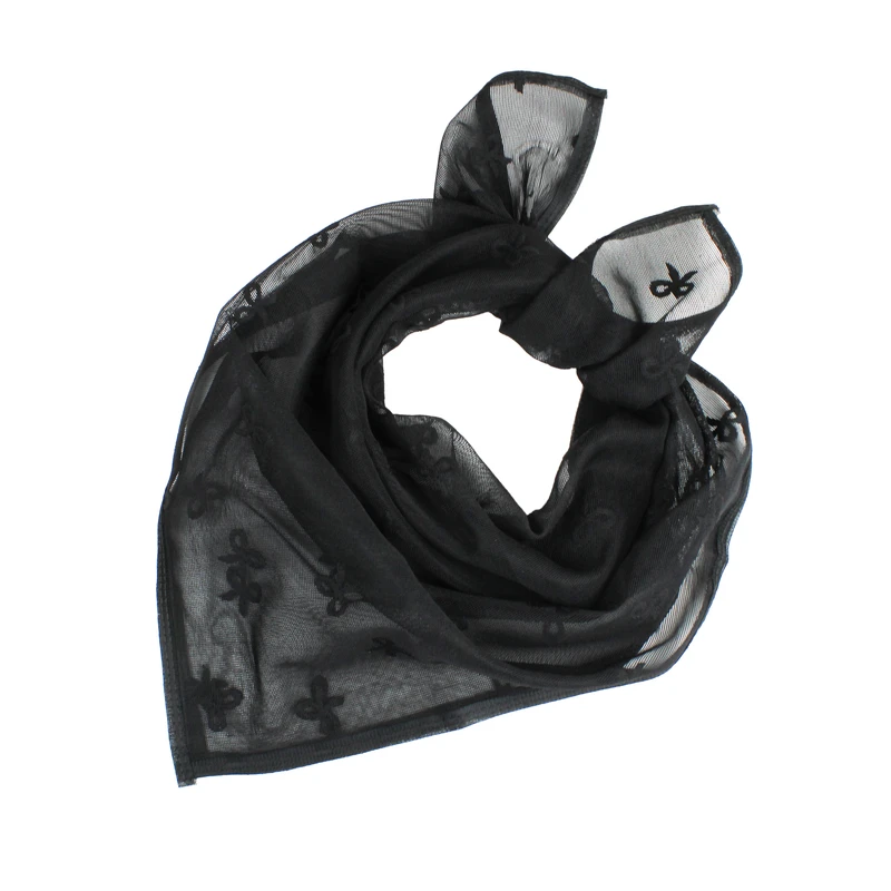 مینی اسکارف حریر، ژاکارد زنانه مدل پاپیونی کد m1143 با طول و عرض 69×69 سانتی‌متر