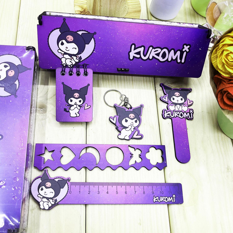 بسته لوازم تحریر مدل کورومی عروسکی بسته 6 عددی