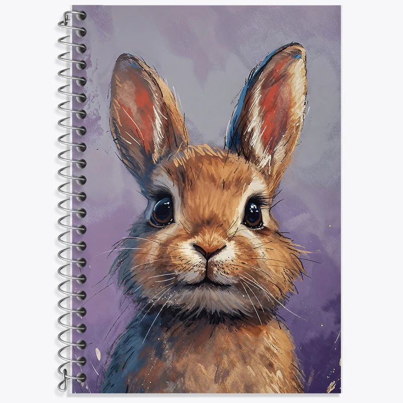 دفتر زبان 50 برگ خندالو مدل دو خط طرح خرگوش بامزه کد N3824