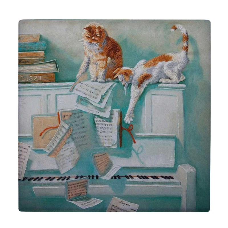  زیر لیوانی طرح گربه ها و پیانو کد    3455206_1286