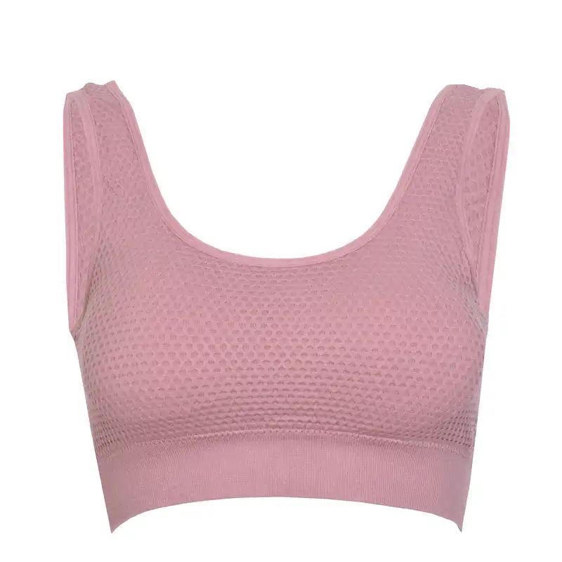 نیم تنه ورزشی زنانه مدل زنبوری رنگ صورتی