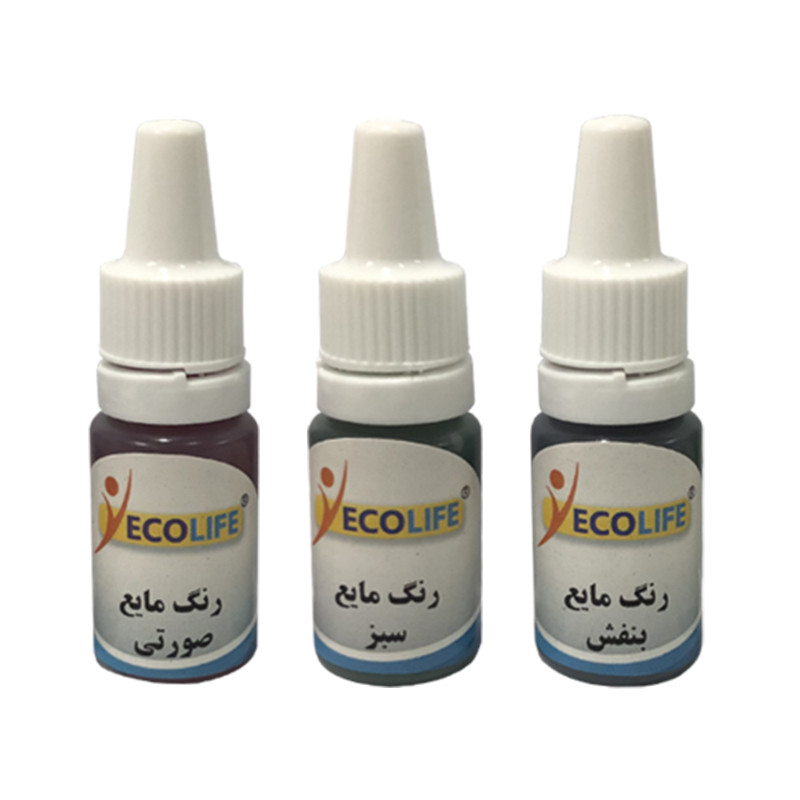 رنگ تزئین شمع اکولایف مدل رنگ آمیزی حجم 10 میلی لیتر مجموعه 3 عددی