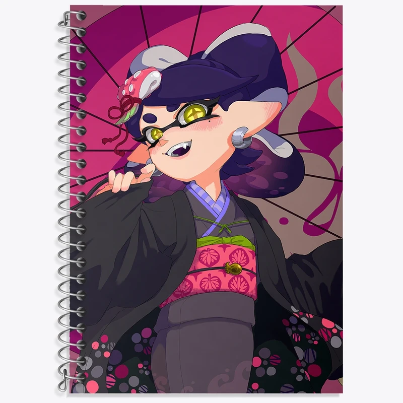 دفتر زبان 50 برگ خندالو مدل سه خط طرح بازی اسپلاتون (Splatoon) کد 33310