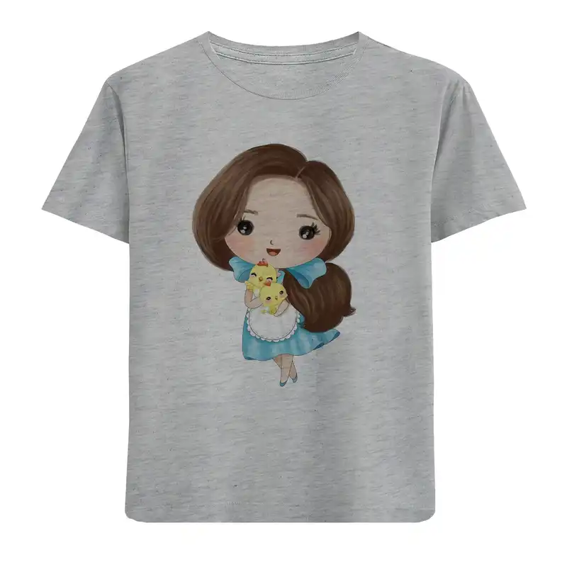 تی شرت آستین کوتاه بچگانه مدل دخترک D44