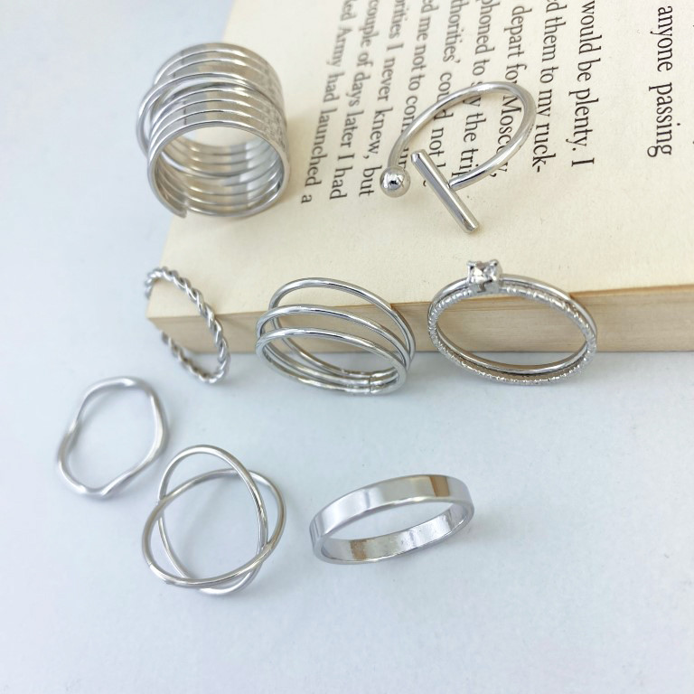 انگشتر زنانه مدل R4184 مجموعه 8 عددی