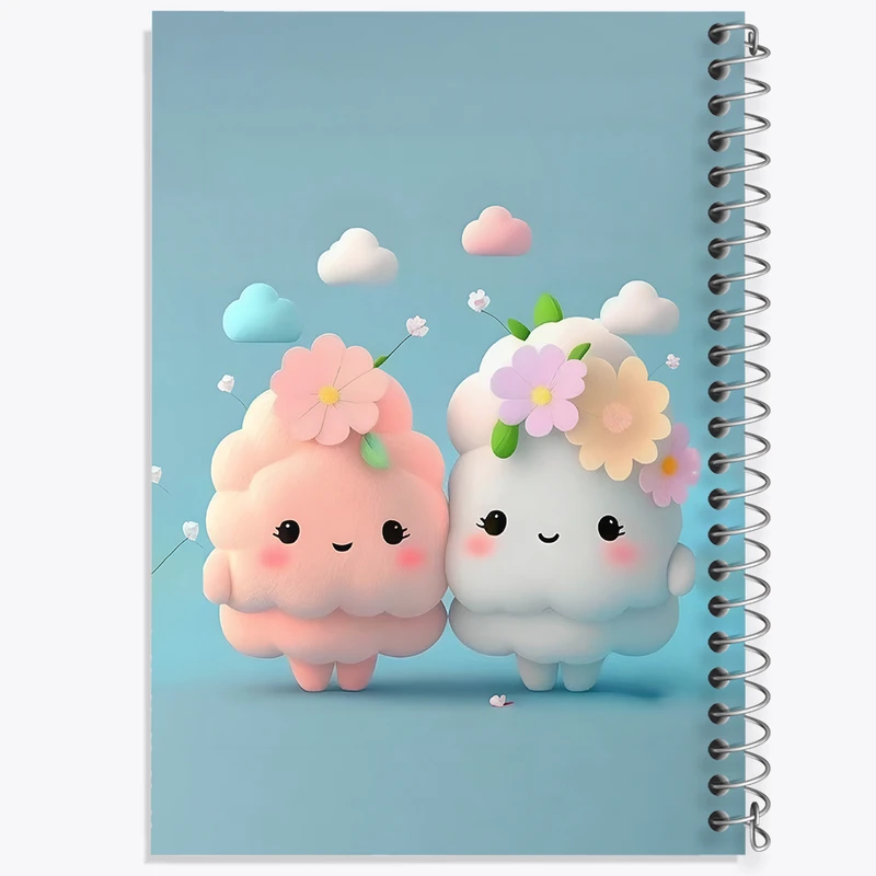 دفتر ژورنال نویسی 50 برگ خندالو مدل نقطه ای طرح ابرهای کیوت کد N5288